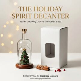 Kerst Decanter 150ml met Kerstboom en Houten Voet